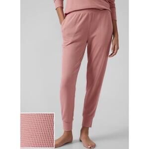 Athleta Pink Wind Down Sleep Jogger Pants Size Small Soft Waffle Knit Loungewear